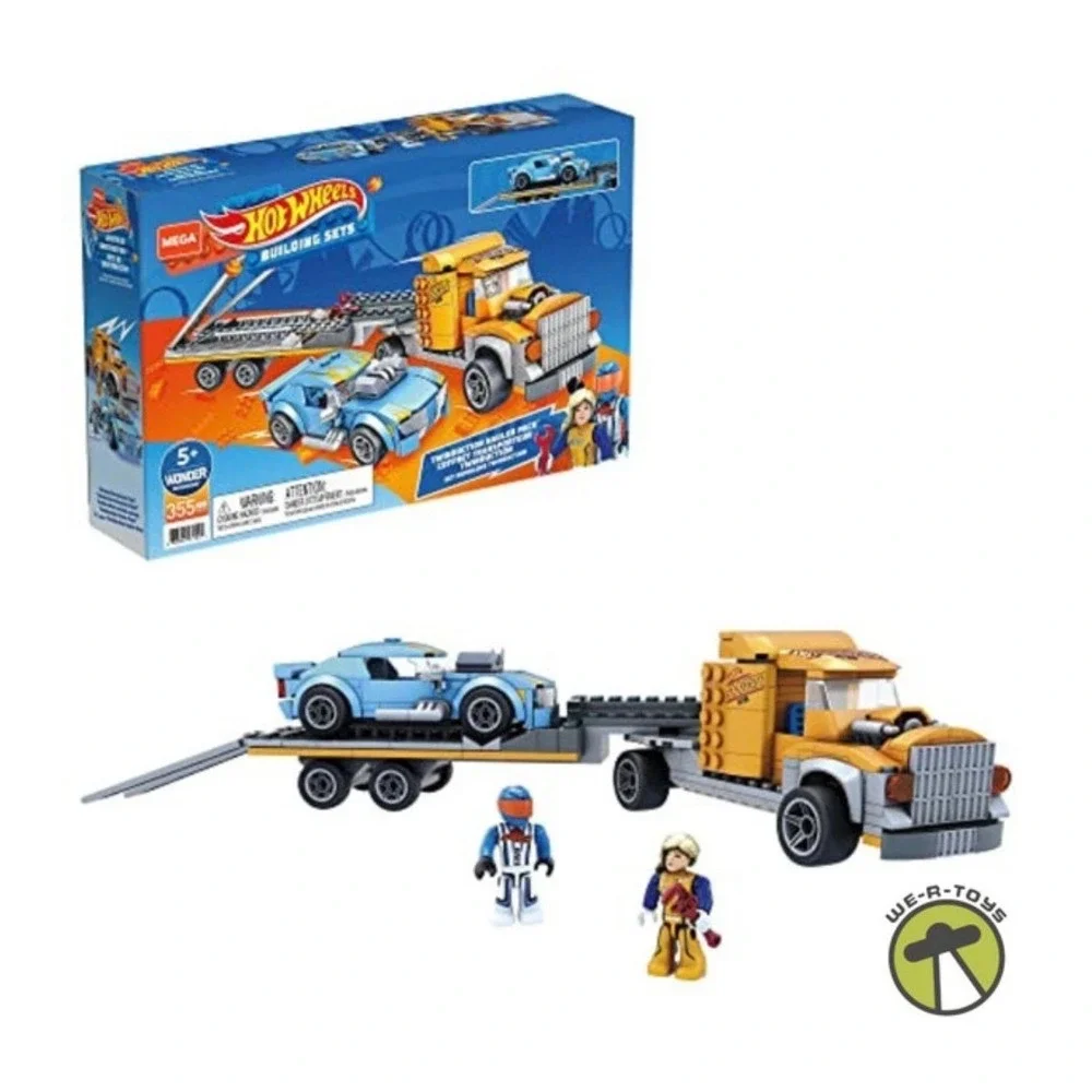 Mega Construx Hot Wheels Twinduction Hauler Pack Building Set 355 Pieces Ages 5+